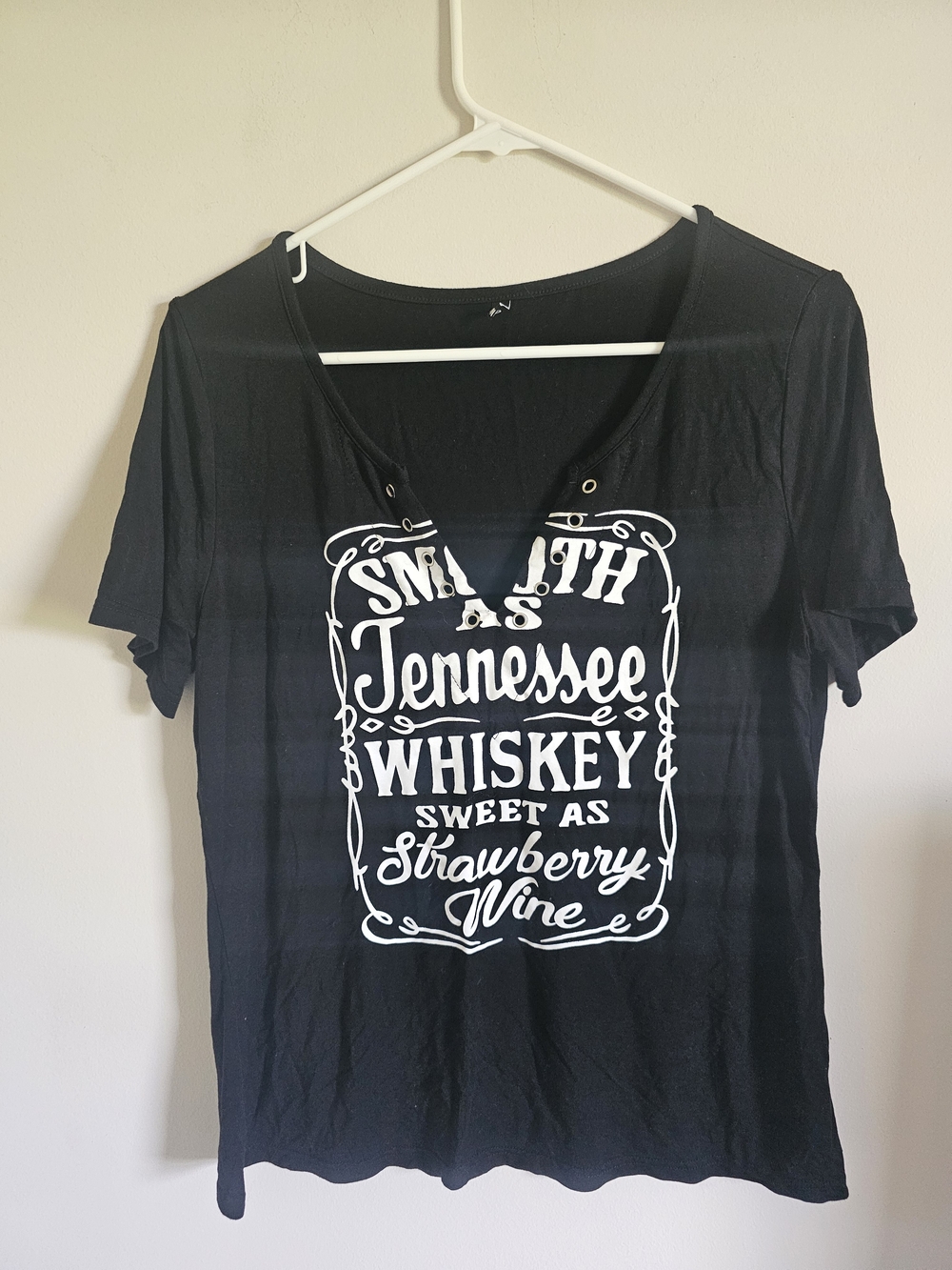 Tennessee Whiskey Graphic V-Neck Tee - Black - Picture 3 of 7